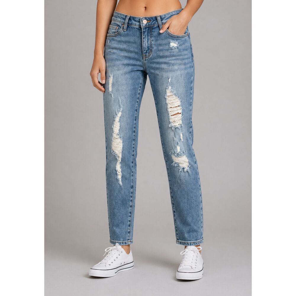 Judy Blue Relaxed Fit High Waist Distressed Jeans 29